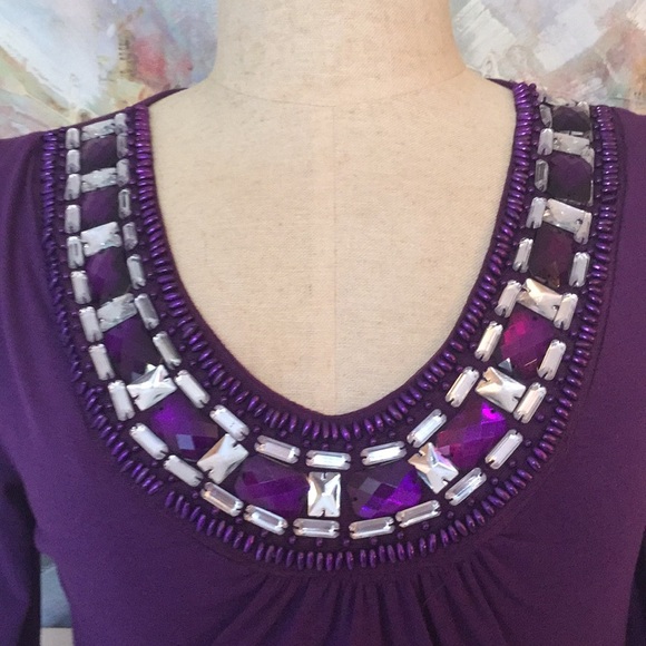 Lia Lee Beaded Neckline Top - Picture 2 of 8